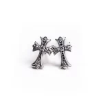 CH Cross Baby Fat Stud Pierce With Pave Diamond