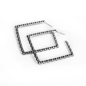 CH Plus Square Hoop Earrings